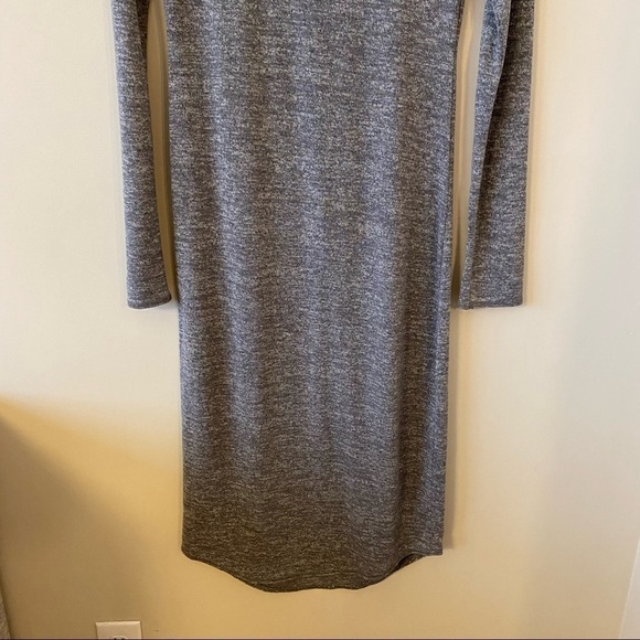 Aritzia-Ardant Heather Grey Bodycon Midi Long Sleeve Dress (Size:Medium) - Picture 7 of 12